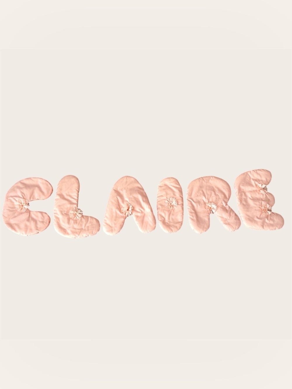 Vintage Nursery Fabric Name Banner – Pink Eyelet